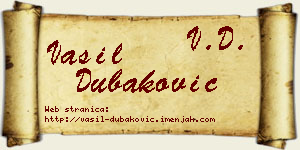 Vasil Dubaković vizit kartica